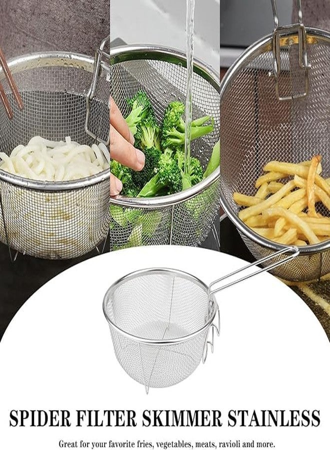 SHREESAMP Stainless Steel Round Big Deep Fried Basket Tableware with Folding Handle Wire Strainer for French Fry Chips Deep Frying Basket Home Restaurant Frying Serving Food Kitchen Tool (38x23x10CM) - Image 3